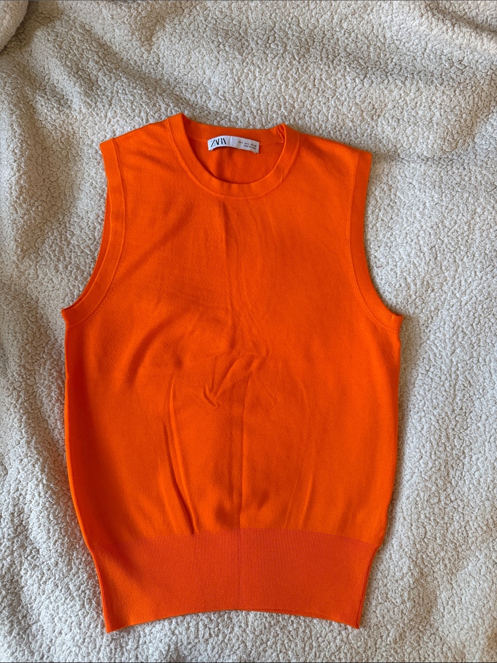 Zara Kids Bright Orange Sleeveless Knit Vest